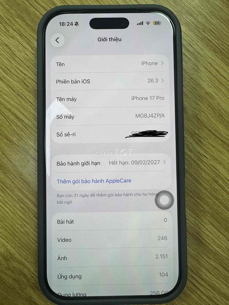 Apple iPhone 17 Pro 256GB Xanh Như mới. Mua bán Điện thoại tại Quận Hoàng Mai Hà Nội được đăng bởi Lương Tâm hình 1