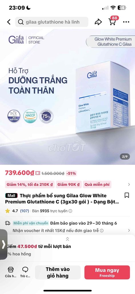 Gilla glow white premium glutathione C