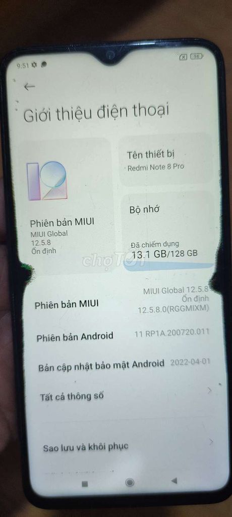 Xiaomi Redmi Note 8 Pro 128GB Đen. Mua bán Điện thoại tại Quận Tân Phú Tp Hồ Chí Minh được đăng bởi Nguyễn Phan hình 1