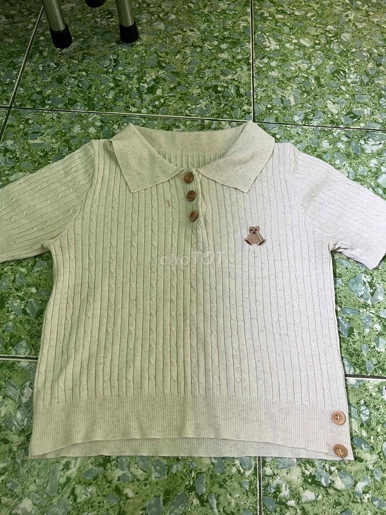 Áo polo Nữ Len Tay ngắn Gân Kem. Mua bán Quần áo tại Quận 11 Tp Hồ Chí Minh được đăng bởi Lynnlynn hình 1