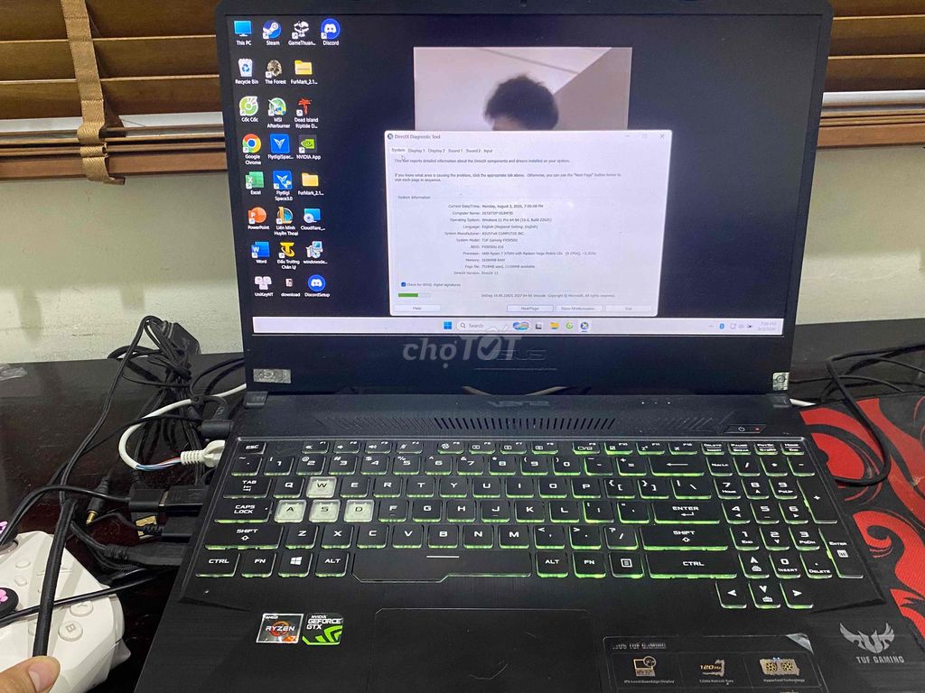 Asus TUF Gaming FX505DU Ryzen 7 16GB/256GB. Mua bán Laptop tại Quận 12 Tp Hồ Chí Minh được đăng bởi Nguyễn Thế Anh Khôi hình 1