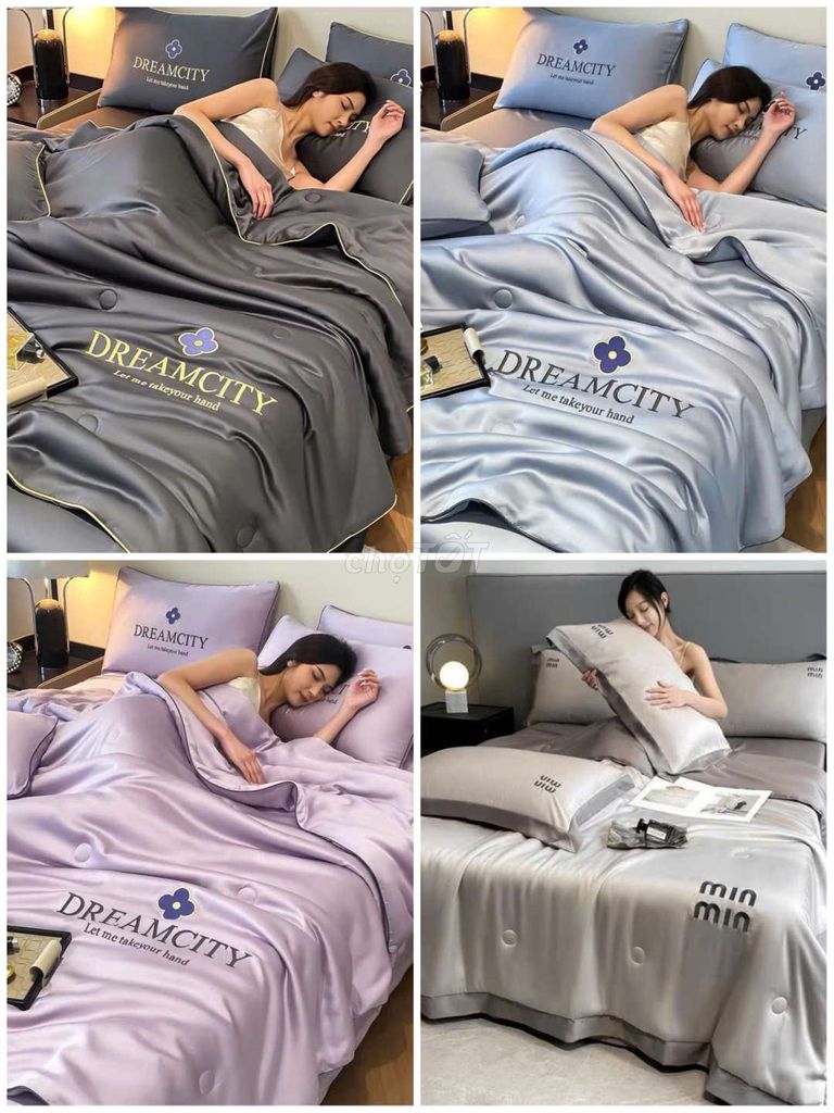 Bộ chăn ga gối Phi lụa 4 món 200x230cm. Mua bán Giường, chăn ga gối nệm tại Quận Cẩm Lệ Đà Nẵng được đăng bởi Ngọcn shop hình 1