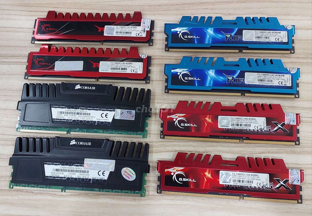 Ram máy bàn DDR3 8G/1600 các loại