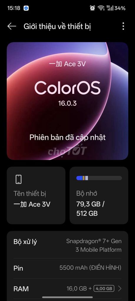 OnePlus Ace 3V 16GB/512GB. Mua bán Điện thoại tại Quận Liên Chiểu Đà Nẵng được đăng bởi Tấn Vũ hình 1