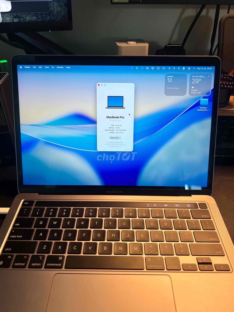 Apple Macbook Pro M1 16GB/256GB Xám. Mua bán Laptop tại Quận 12 Tp Hồ Chí Minh được đăng bởi Tuấn Điệp hình 1