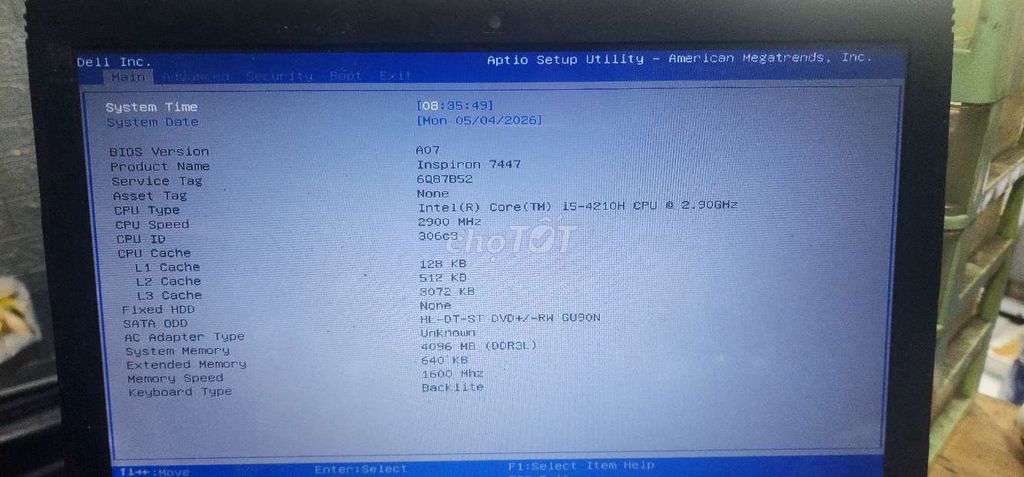 xác Dell Inspiron 7447 Core i5-4210H Ram 4GB. Mua bán Laptop tại Quận Tân Bình Tp Hồ Chí Minh được đăng bởi thành hình 1