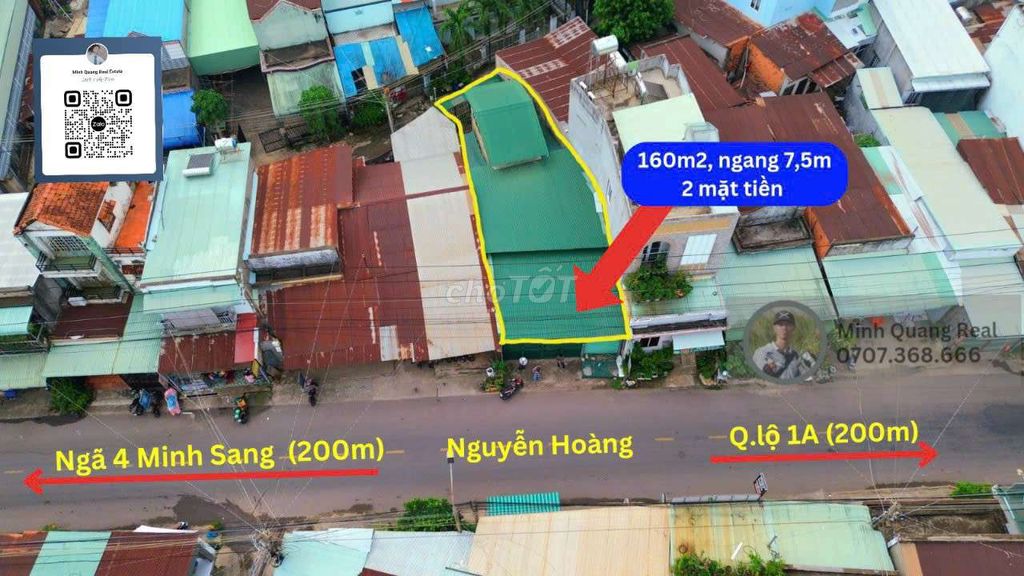 Đất 2 MT Nguyễn Hoàng, TT.Trảng Bom, ngã 4 Minh Sang, 160m2, 2,95 tỷ