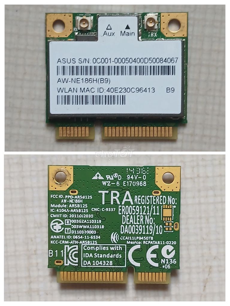 5x Card Wifi Laptop Mini PCIe cũ (có BT) + anten. Mua bán Linh kiện (RAM, Card...) tại Huyện Tân Biên Tây Ninh được đăng bởi Hải Nam Nguyễn Trần hình 1