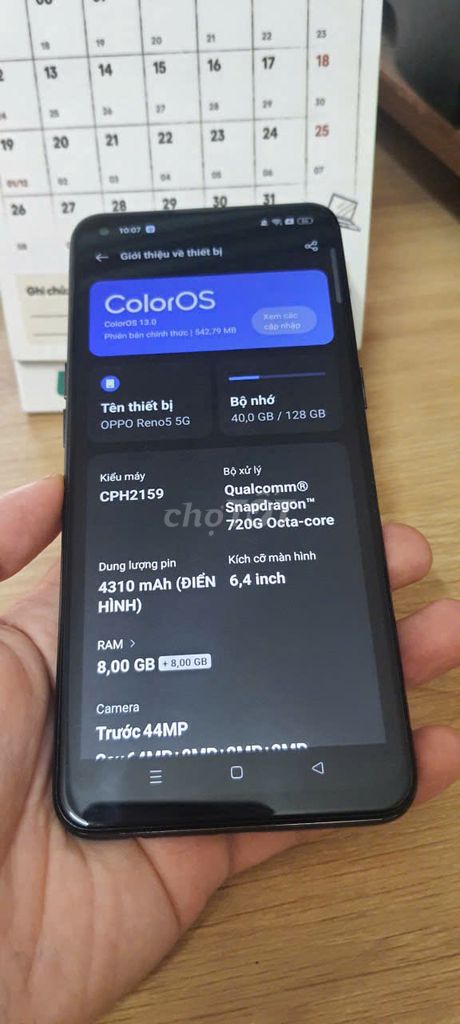 OPPO RENO5 5G 128GB Đen. Mua bán Điện thoại tại Quận 12 Tp Hồ Chí Minh được đăng bởi phuong tran hình 1