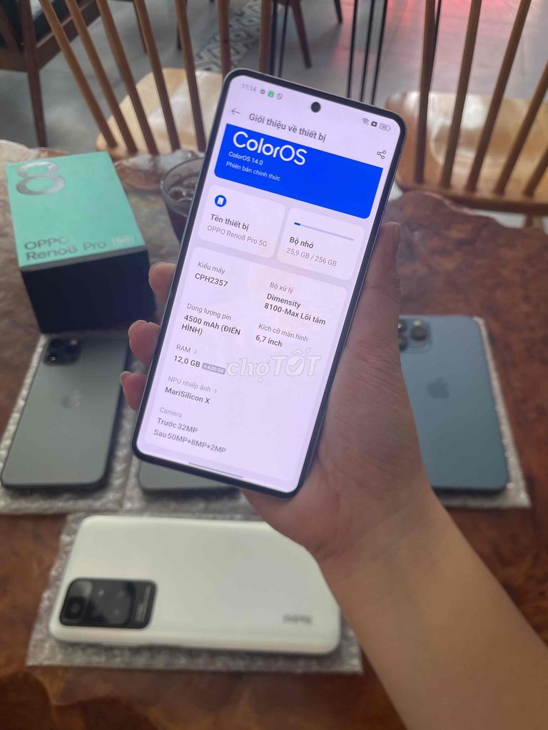 Oppo Reno8Pro 5G 12/256G fullbox keng