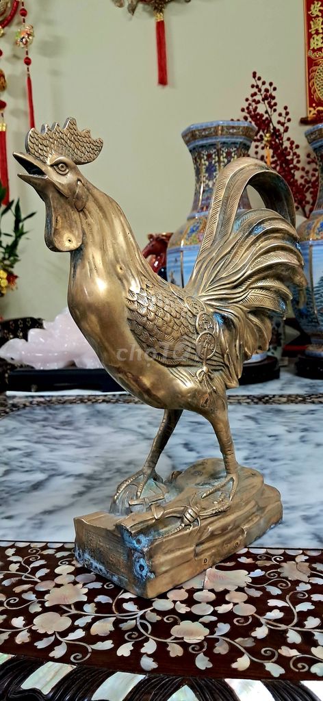 GL tượng Gà đồng vàng xưa lâu năm đẹp ngời. Mua bán Đồ sưu tầm, đồ cổ tại Quận 8 Tp Hồ Chí Minh được đăng bởi Đại Hưng hình 1