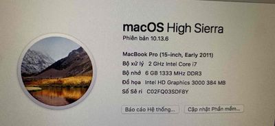 macbook pro 15 2011 corei7 6gb 128gb 15in