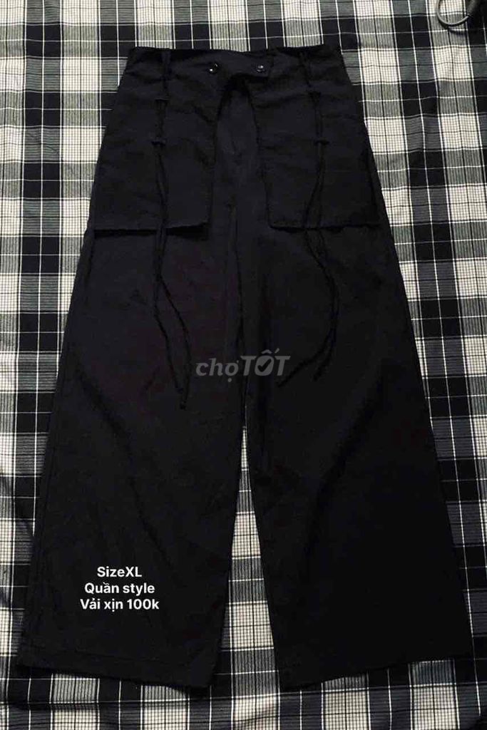 Quần ống rộng Unisex Vải size XL Đen. Mua bán Quần áo tại Quận Gò Vấp Tp Hồ Chí Minh được đăng bởi Trần Thị Hồng Nga hình 1