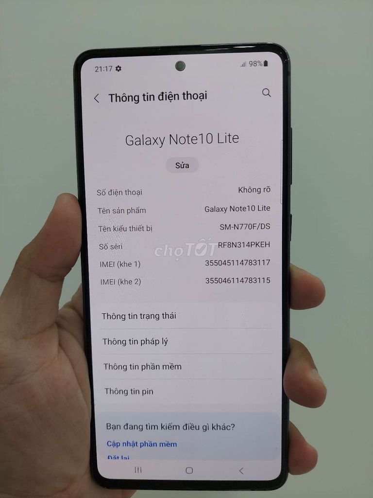 Samsung Galaxy Note 10 Lite 128GB Đen. Mua bán Điện thoại tại Quận 7 Tp Hồ Chí Minh được đăng bởi Bá Long hình 1