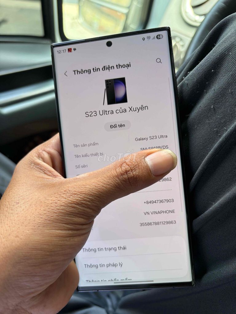 Samsung S23 Ultra 256GB Đen Đã dùng. Mua bán Điện thoại tại Huyện Hóc Môn Tp Hồ Chí Minh được đăng bởi Bringer hình 1