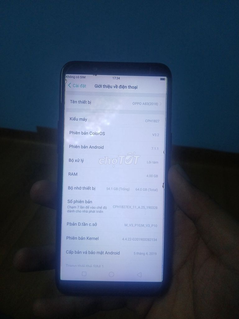 OPPO A83 (2018) 64GB Xanh. Mua bán Điện thoại tại Quận 7 Tp Hồ Chí Minh được đăng bởi Quốc Vượng hình 1