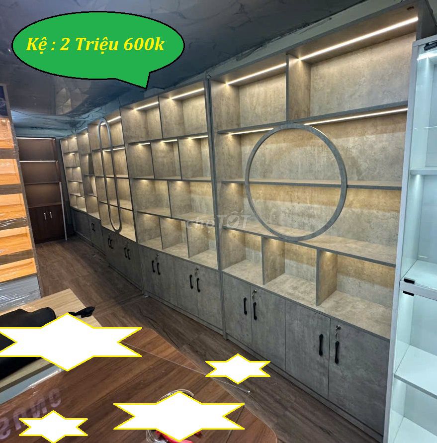 SALE KỆ TỦ TRƯNG BÀY & KỆ DECOR SHOP 120X200X30CM . Mua bán Tủ, kệ gia đình tại Quận Tân Bình Tp Hồ Chí Minh được đăng bởi XƯỞNG THI CÔNG NỘI THẤT TẠI TPHCM hình 1