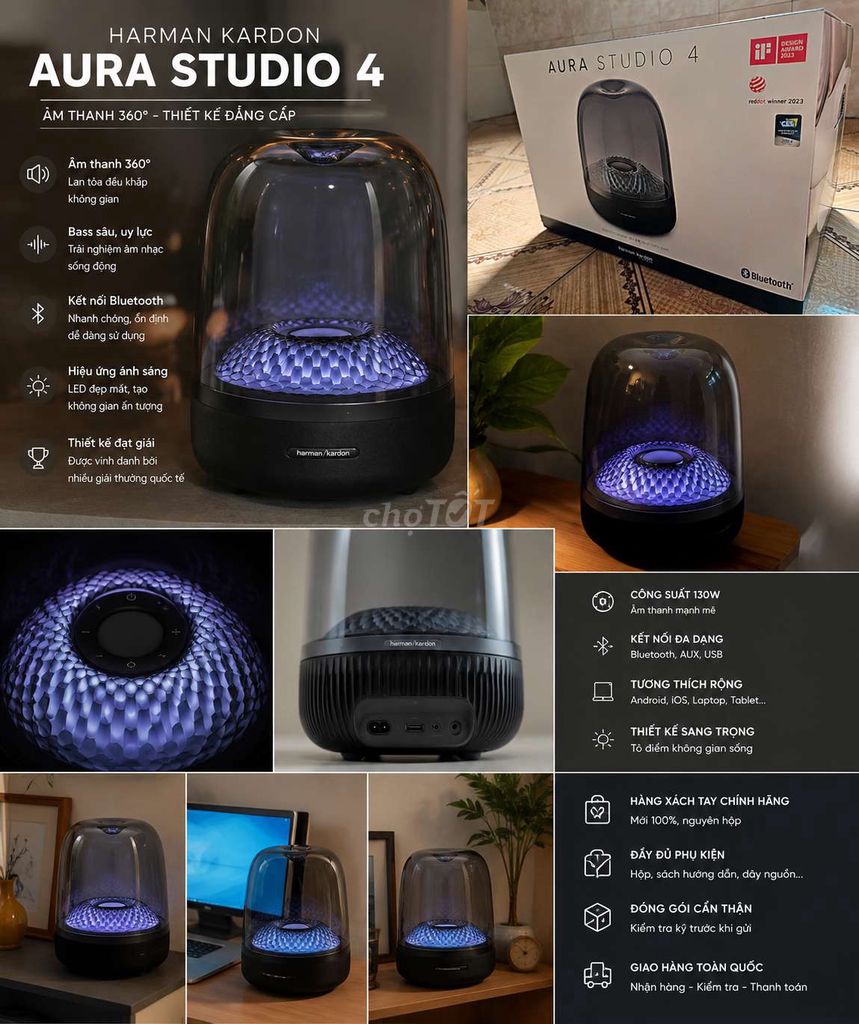 Loa Bluetooth Harman Kardon Aura Studio 4 Đen. Mua bán Tivi, Âm thanh tại Thành phố Vinh Nghệ An được đăng bởi Mai Sương hình 1
