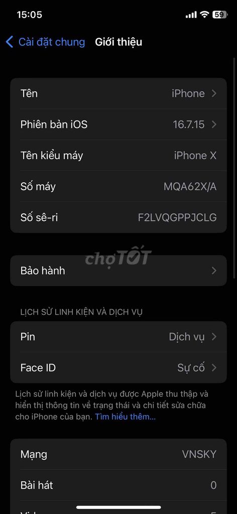 Apple iPhone X 64GB Đã qua sử dụng. Mua bán Điện thoại tại Quận Bình Thạnh Tp Hồ Chí Minh được đăng bởi Ha Manh Dung hình 1
