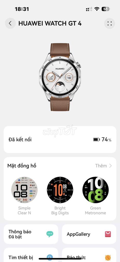 Huawei Watch GT4 Nâu Dây da. Mua bán Thiết bị đeo thông minh tại Quận 1 Tp Hồ Chí Minh được đăng bởi ruby  hình 1