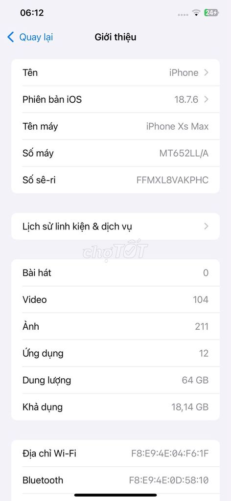 Apple iPhone Xs Max 64GB. Mua bán Điện thoại tại Quận 8 Tp Hồ Chí Minh được đăng bởi Hội Đồ Điện Tử hình 1