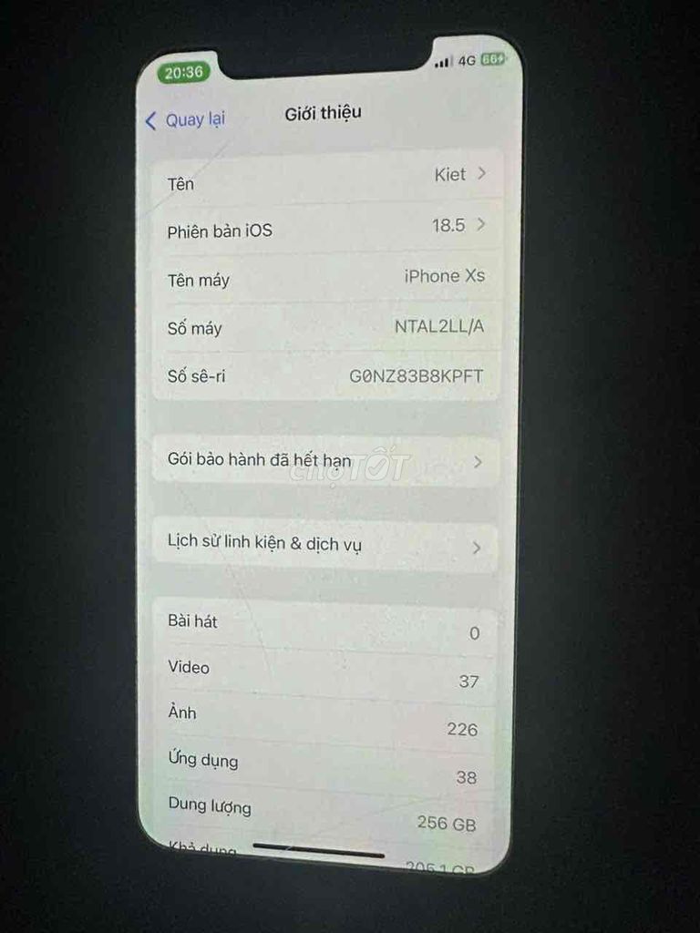 Apple iPhone Xs 256GB Đen Vỡ lưng. Mua bán Điện thoại tại Quận Thanh Xuân Hà Nội được đăng bởi Nguyễn Thành Trung  hình 1