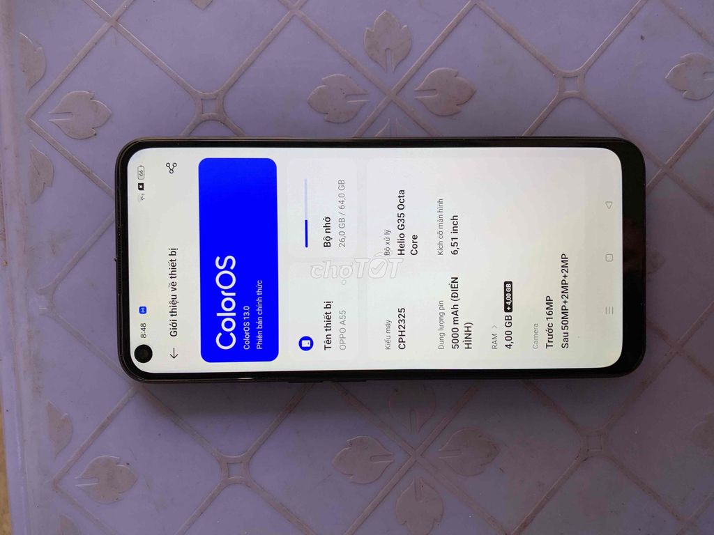 Oppo A55 64GB Đen. Mua bán Điện thoại tại Quận Bình Tân Tp Hồ Chí Minh được đăng bởi lê quốc chương hình 1
