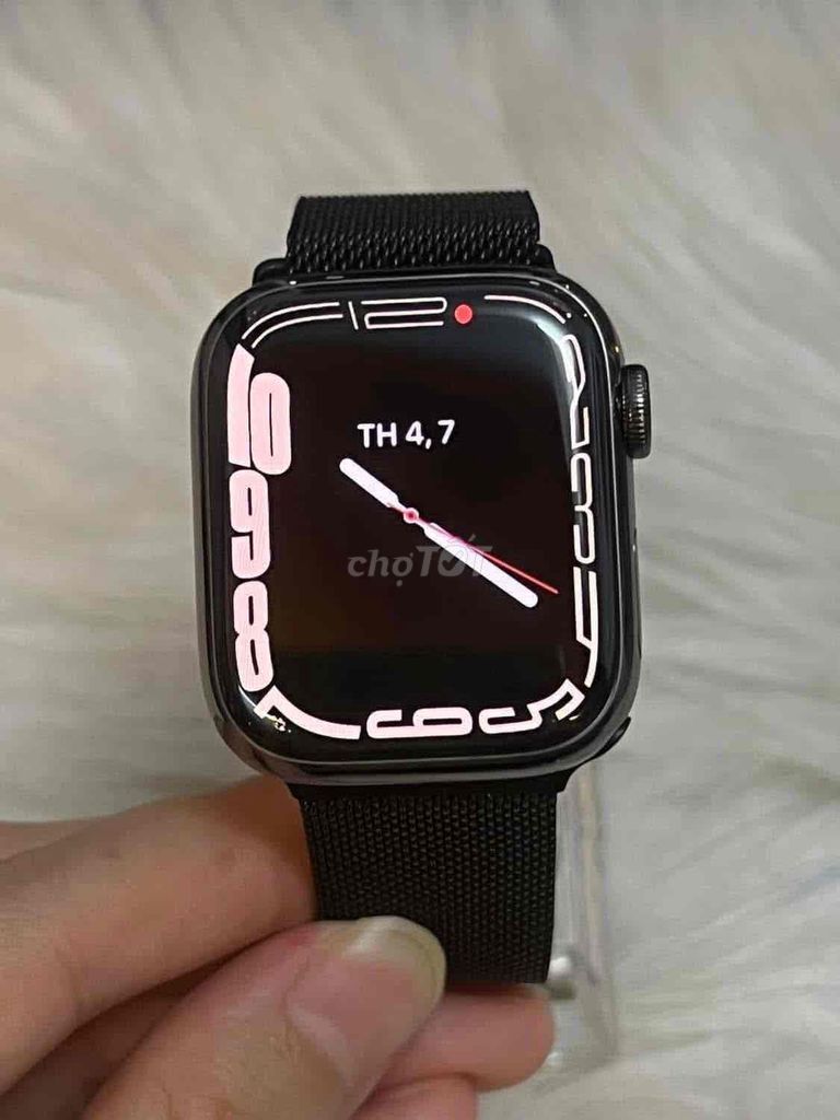 Ban apple watch seri 9/41 Thép đen Esim keng nét