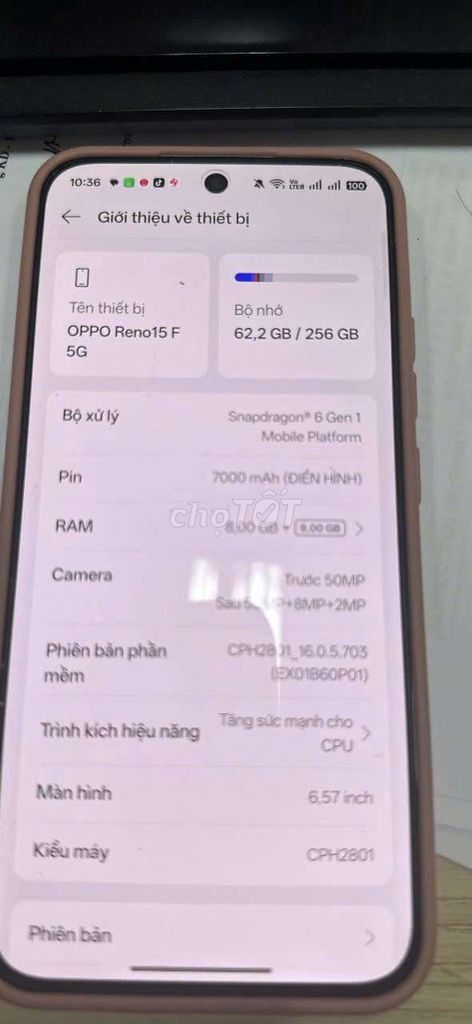 Oppo Reno 15F 8GB/256GB Xanh Đã sử dụng. Mua bán Điện thoại tại Quận Đống Đa Hà Nội được đăng bởi Hoàng Quốc Cường hình 1