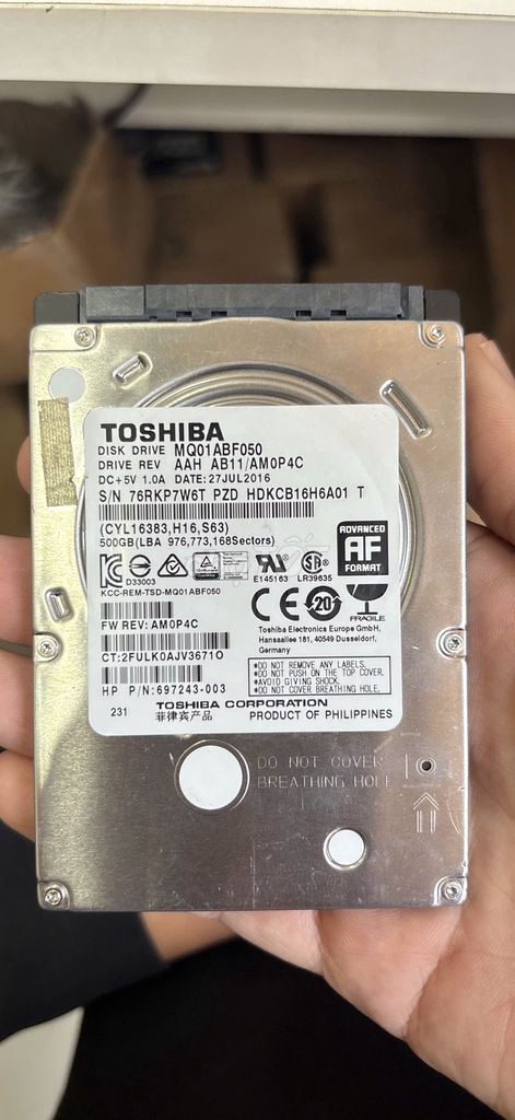 Ổ cứng HDD Toshiba 500GB. Mua bán Linh kiện (RAM, Card...) tại Quận Bình Thạnh Tp Hồ Chí Minh được đăng bởi Hùng Quân  hình 1