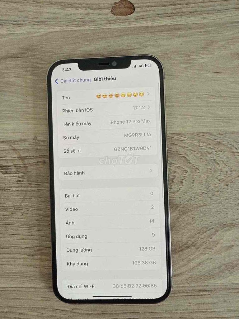 Cần bán nhanh iPhone 12promax 128G zinapp nữ dùng