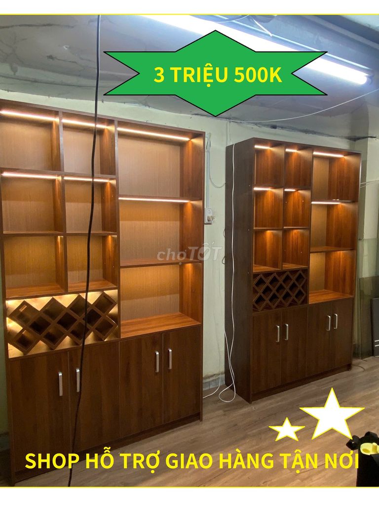 KỆ TRANG TRÍ 120X200X35CM NÂU ĐỎ VÂN GỖ CÓ ĐÈN . Mua bán Tủ, kệ gia đình tại Quận Tân Bình Tp Hồ Chí Minh được đăng bởi XƯỞNG THI CÔNG NỘI THẤT TẠI TPHCM hình 1