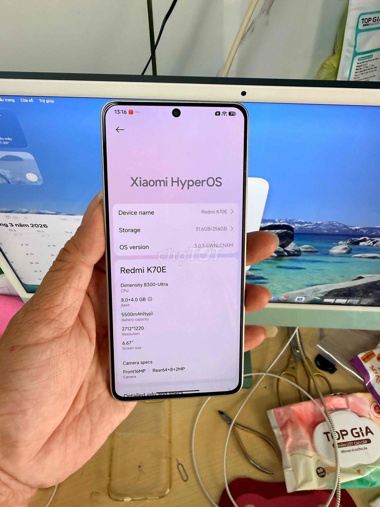 Redmi K70e 256gb Trắng Bản Nội Địa Không Có TV. Mua bán Điện thoại tại Quận 6 Tp Hồ Chí Minh được đăng bởi Chuyên mua bán điện thoại laptop hình 1