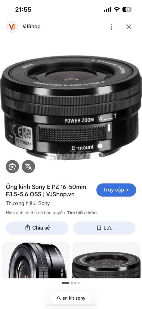Ống kính Sony E Đã qua sử. Mua bán Máy ảnh, Máy quay tại Quận Hải Châu Đà Nẵng được đăng bởi Thanh minh hình 1