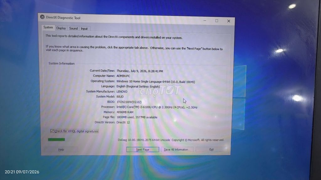 Lenovo 80JD i3-6100U ok. Mua bán Laptop tại Quận Hai Bà Trưng Hà Nội được đăng bởi Cao Nguyen Van hình 1