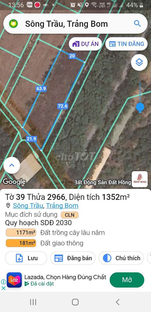 Cần tiền gấp bán đất sào xã Sông Trầu- huyện Trảng Bom- Tỉnh Đồng Nai