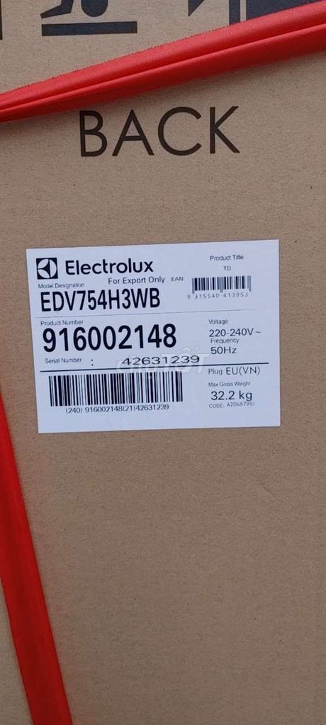 Máy sấy quần áo Electrolux 7,5 kg