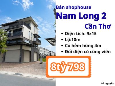 BÁN SHOPHOUSE GIÁ TỐT - KDC NAM LONG CENTRAL LAKE - HẺM HONG 4M
