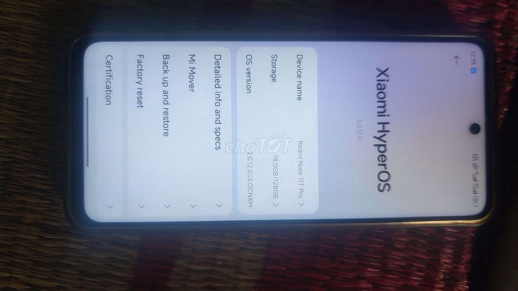 Xiaomi Redmi Note 11T Pro ram 8gb+4gb. Mua bán Điện thoại tại Quận Tây Hồ Hà Nội được đăng bởi Khương Trung hình 1