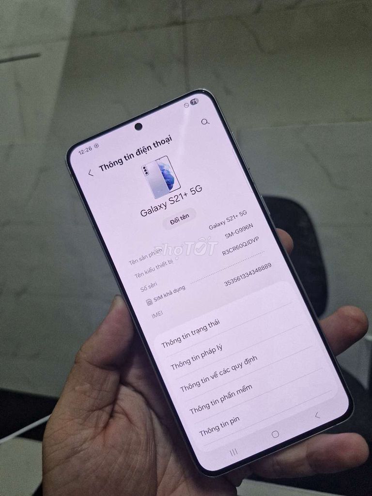 Samsung S21 Plus 256GB zin full. Mua bán Điện thoại tại Quận Ninh Kiều Cần Thơ được đăng bởi Điện Thoại Tốt hình 1
