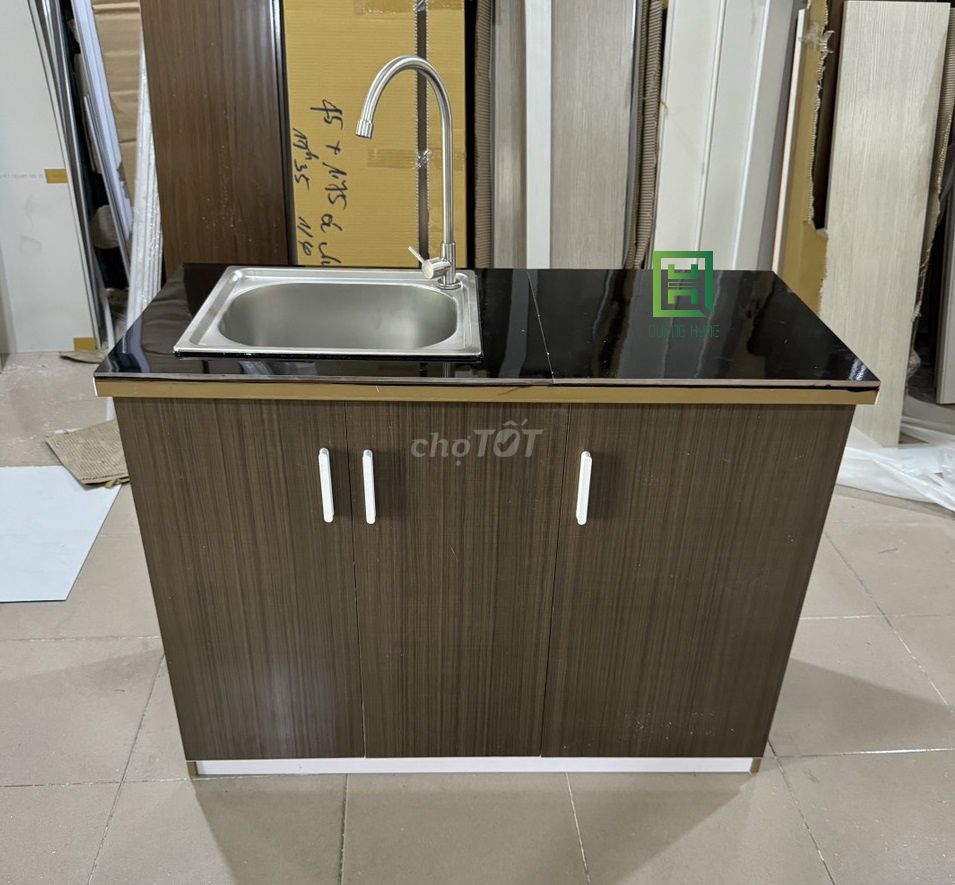 Tủ bếp mini Quang Hùng Nhựa Đài Loan Nâu 81cm. Mua bán Tủ, kệ gia đình tại Thị xã Tân Uyên Bình Dương được đăng bởi Nội Thất Quang Hùng TD hình 1