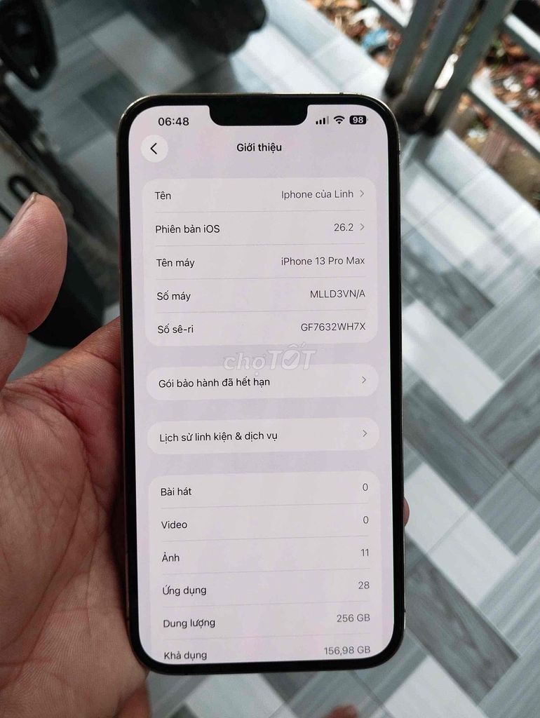 Apple iPhone 13 Pro Max 256GB Vàng Đã qua sử dụng. Mua bán Điện thoại tại Quận Cái Răng Cần Thơ được đăng bởi Trọng văn đỗ hình 1