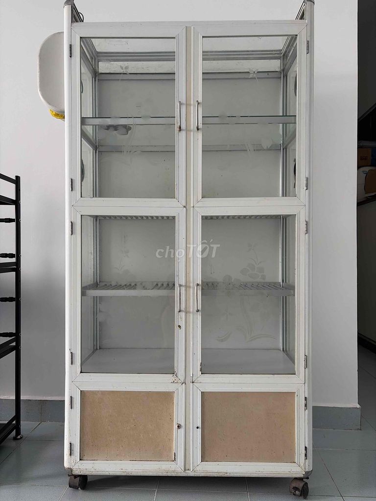 Tủ chén Nhôm Kính 4 tầng 80cm Trắng. Mua bán Tủ, kệ gia đình tại Quận Bình Thạnh Tp Hồ Chí Minh được đăng bởi May hình 1