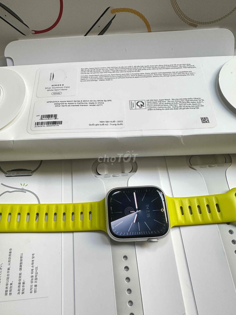 Apple Watch Series 8/45mm Starlight Fullbox Vn/a