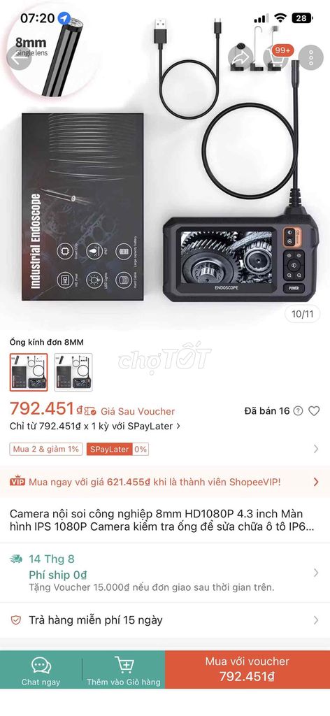 Camera nội soi HD1080P màn 4.3 inch 10m. Mua bán Máy ảnh, Máy quay tại Thành phố Thuận An Bình Dương được đăng bởi Tân hình 1