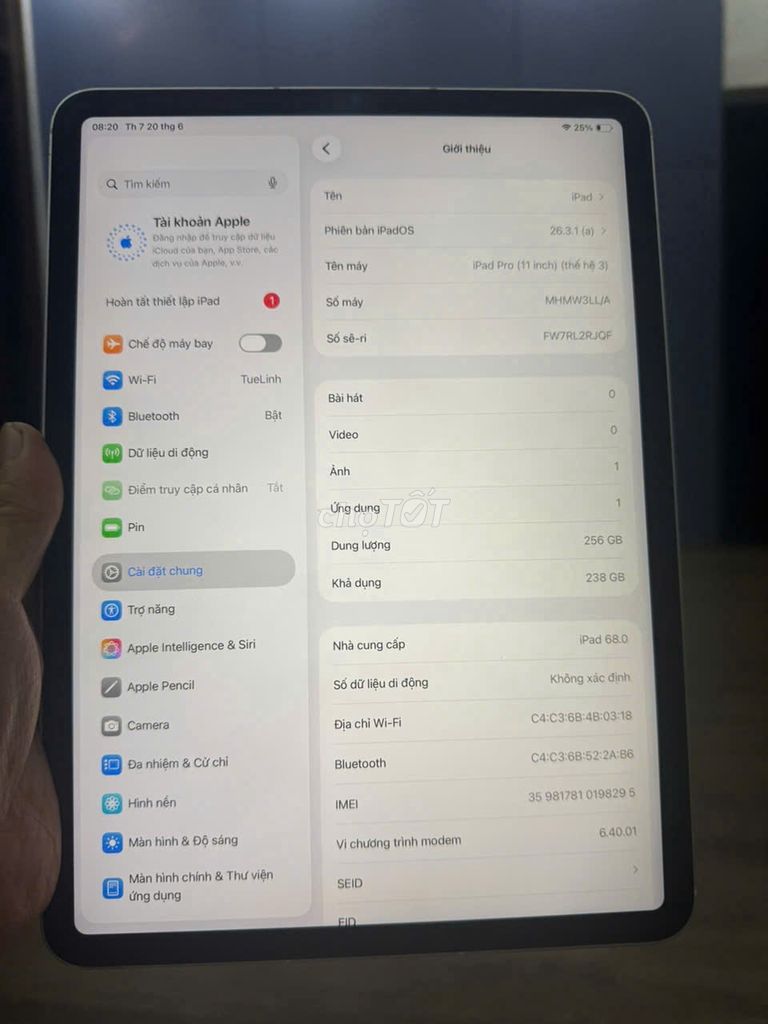 Apple iPad Pro Thế hệ 4 12.9 inch 5G Bạc. Mua bán Máy tính bảng tại Quận Hà Đông Hà Nội được đăng bởi Nguyễn văn đức hình 1