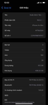 cần bán máy dung lượng 512gb pin 88% máy đẹp 95%. Mua bán Điện thoại tại Thành phố Long Xuyên An Giang được đăng bởi Minh Tâm