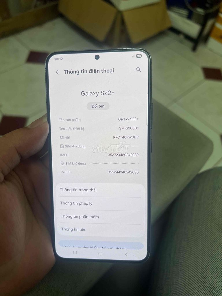 Samsung Galaxy S22+ 120Hz Đã sử dụng. Mua bán Điện thoại tại Quận Ba Đình Hà Nội được đăng bởi Nguyen dao hình 1