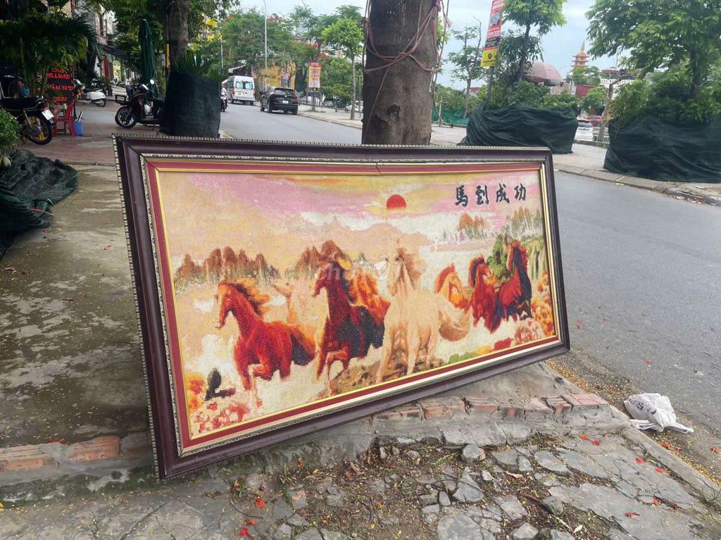 Tranh thêu Mã đáo thành công gãy khung. Mua bán Đồ sưu tầm, đồ cổ tại Quận Lê Chân Hải Phòng được đăng bởi Nam Bui hình 1
