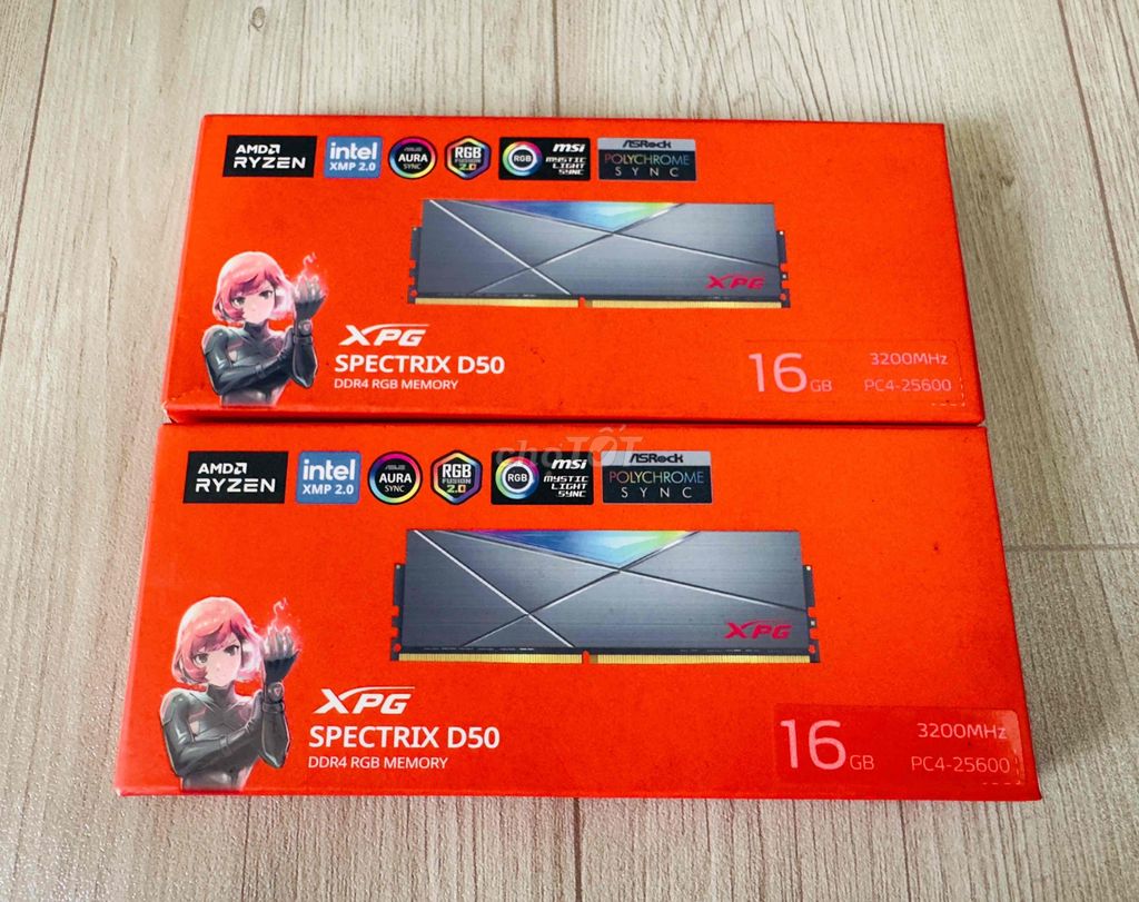 Ram XPG D50 32G 2x16G/3200 RGB full box bh 2026